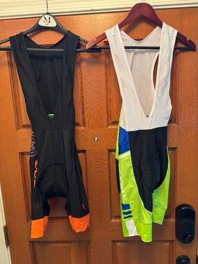 2 great condition mens small Oudike cycling bibs